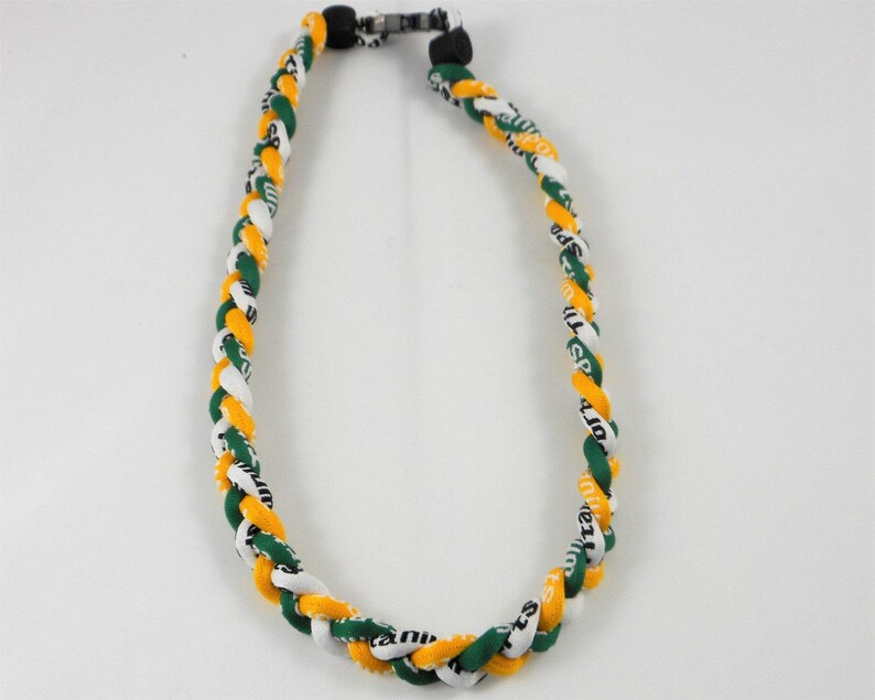 NEW 20/" Custom Clasp Braided Sports Black White Tornado Necklace Twisted Rope