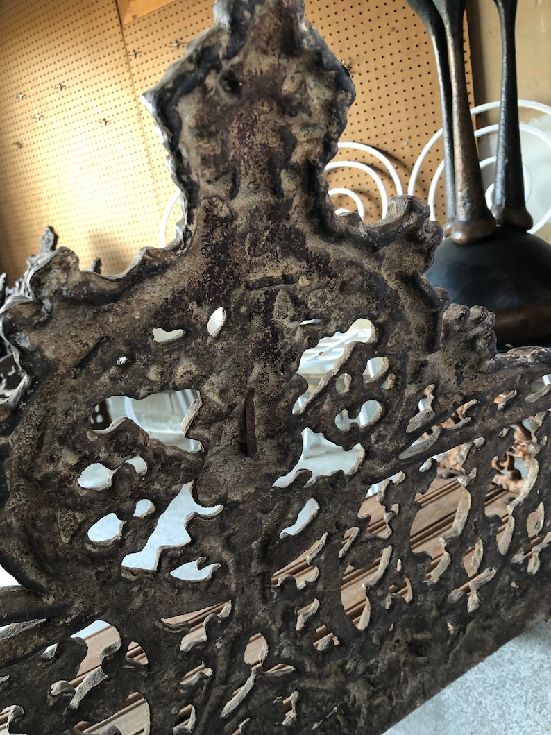 Vintage Cast Iron Gothic Garden Bench Chairs Patio Garden Set Of 3 Pieces