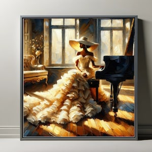 She Chord, Digital Prints, AI Art, Download, Black Woman Portrait, Wall Art, Modern Wall Decor, African American, GPT4