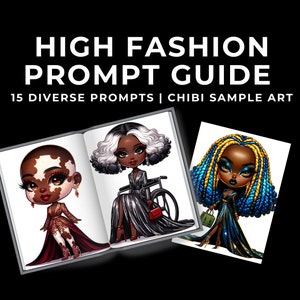 High Fashion Chibi, DALLE ChatGPT AI Prompt Guide, Digital Prints, Journals, Planners, GPT4, GPT Prompts