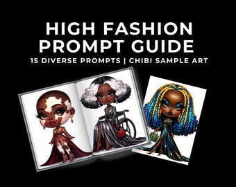 High Fashion Chibi, DALLE ChatGPT AI Prompt Guide, Digital Prints, Journals, Planners, GPT4, GPT Prompts
