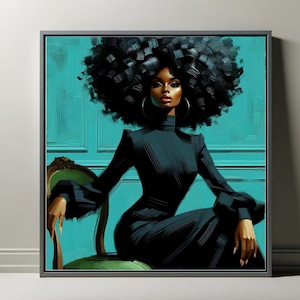 Green Light, Digital Prints, AI Art, Download, Black Woman Portrait, Wall Art, Modern Wall Decor, African American, GPT4