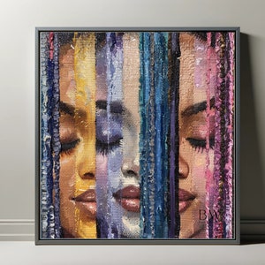 Shades of Me, Digital Prints, AI Art, Download Black Woman Portrait, Wall Art, Modern Wall Decor, African American, GPT