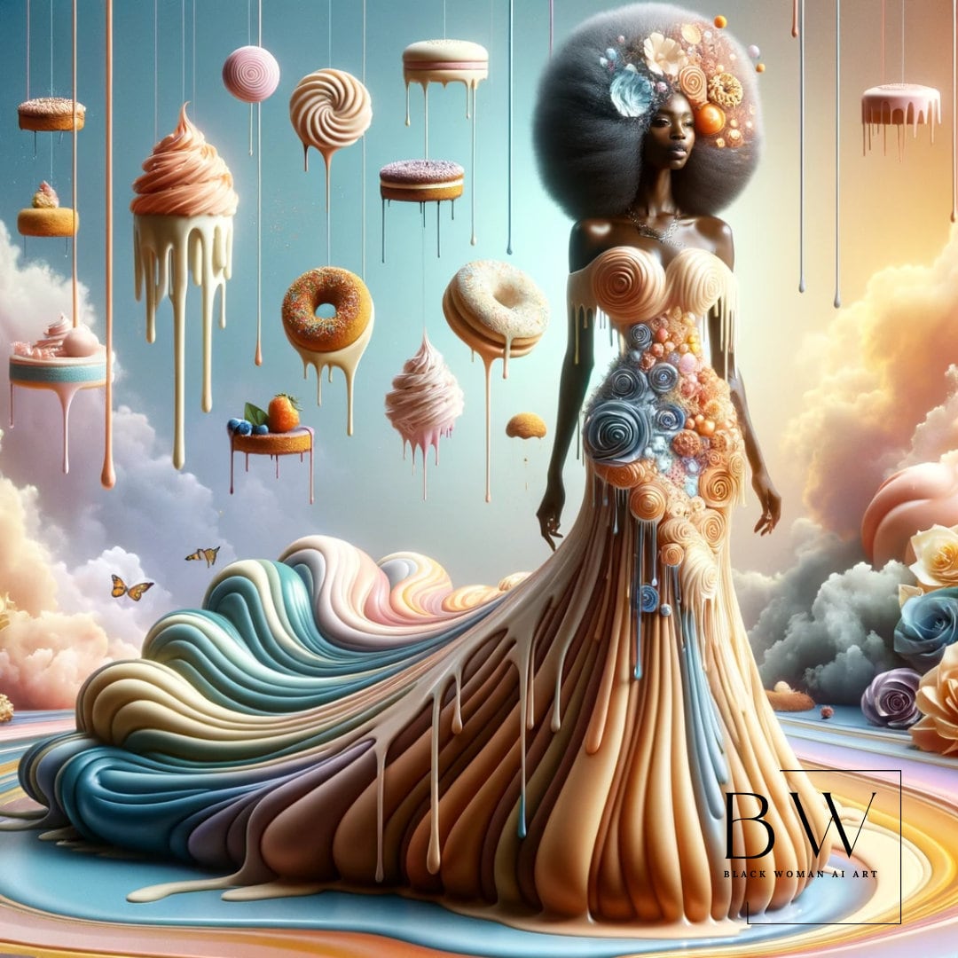 Candy Land Collection, Digital Download, Black Woman Portrait, AI