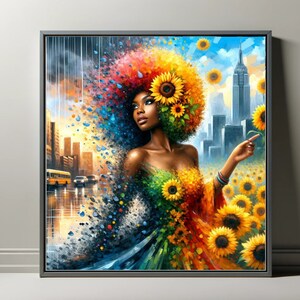 Mood, Digital Prints, AI Art, Download, Black Woman Portrait, Wall Art, Modern Wall Decor, African American, GPT4