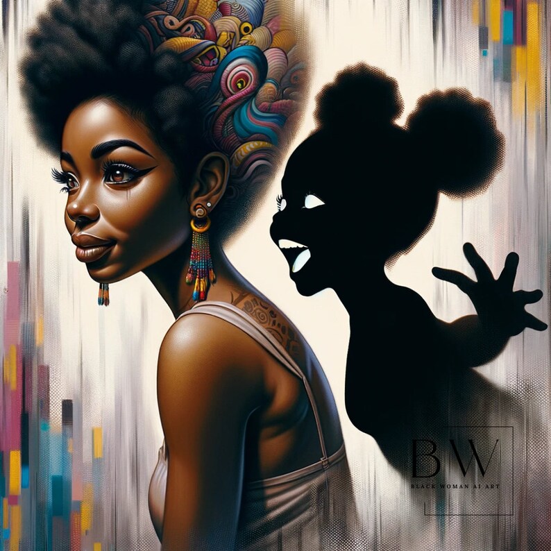 Inner Child, Digital Prints, AI Art, Download Black Woman Portrait ...