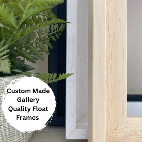 Custom Made Float Frames for Artwork, Floating Frame for CANVAS, Custom Sizes, Wall Decor, Art Picture Frame, Wood Frame.
