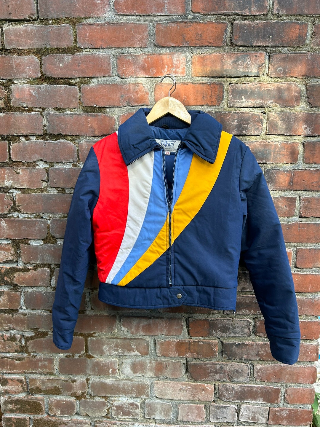 Ditrani Designs Vintage Rainbow Puffer Cropped Ski Jacket/70s Ski