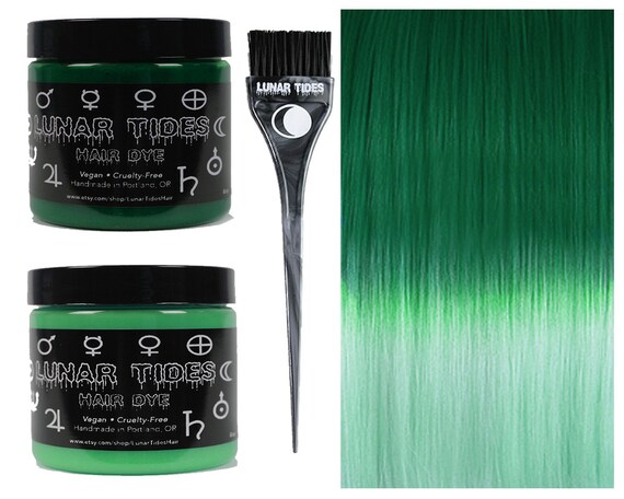 Diy Ombre Green Hair Dye Kit Etsy