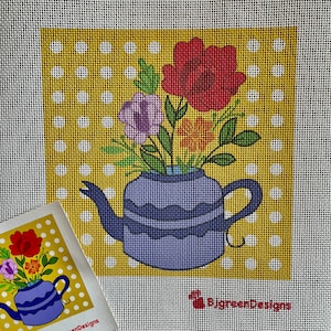 Unique needlepoint Flower, Creative needlepoint design, Floral motif, Optional thread colors, Gift for Flower lovers, Botanical Needlepoint,