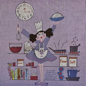 Koch in der Küche Nadelspitze, personalisierte Nadelspitze, benutzerdefinierte Nadelspitze Leinwand, Kochen Nadelspitze Geschenk, handgezeichnete Kunst