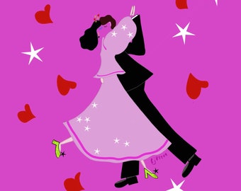 Custom Dancing Couple Needlepoint Canvas, Personalized Art, Can be customized, Mono Canvas,