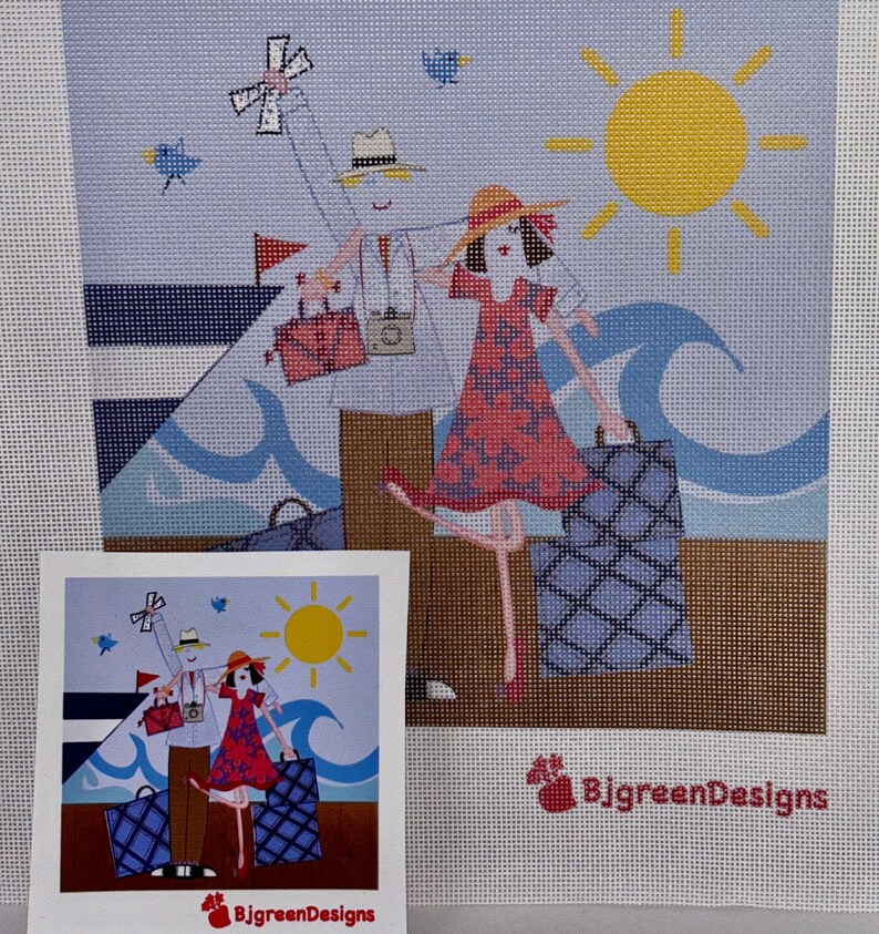 Couple Going on a Cruisevacation Memory, Needlepoint Canvasunique