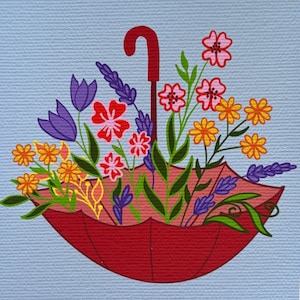 Unique needlepoint Flower, Creative needlepoint design, Floral motif, Optional thread colors, Gift for Flower lovers, Botanical Needlepoint,