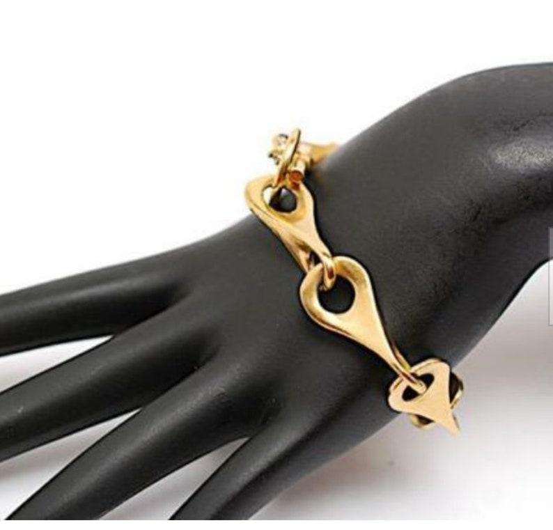 ROBERT LEE MORRIS Set of 2 Gold Chain Link Bracelet Toggle Closure