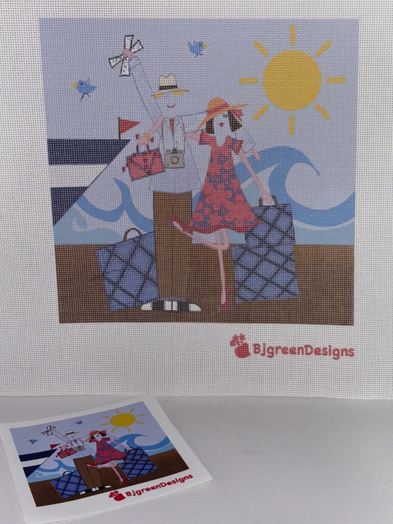 Couple Going on a Cruisevacation Memory, Needlepoint Canvasunique