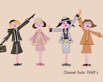 Chanel Girls Needlepoint Art-Mono Custom Needlepoint Canvas Art-Fashion icon needlepoint Design-Made-to-order needlepoint-Unique Gift Idea