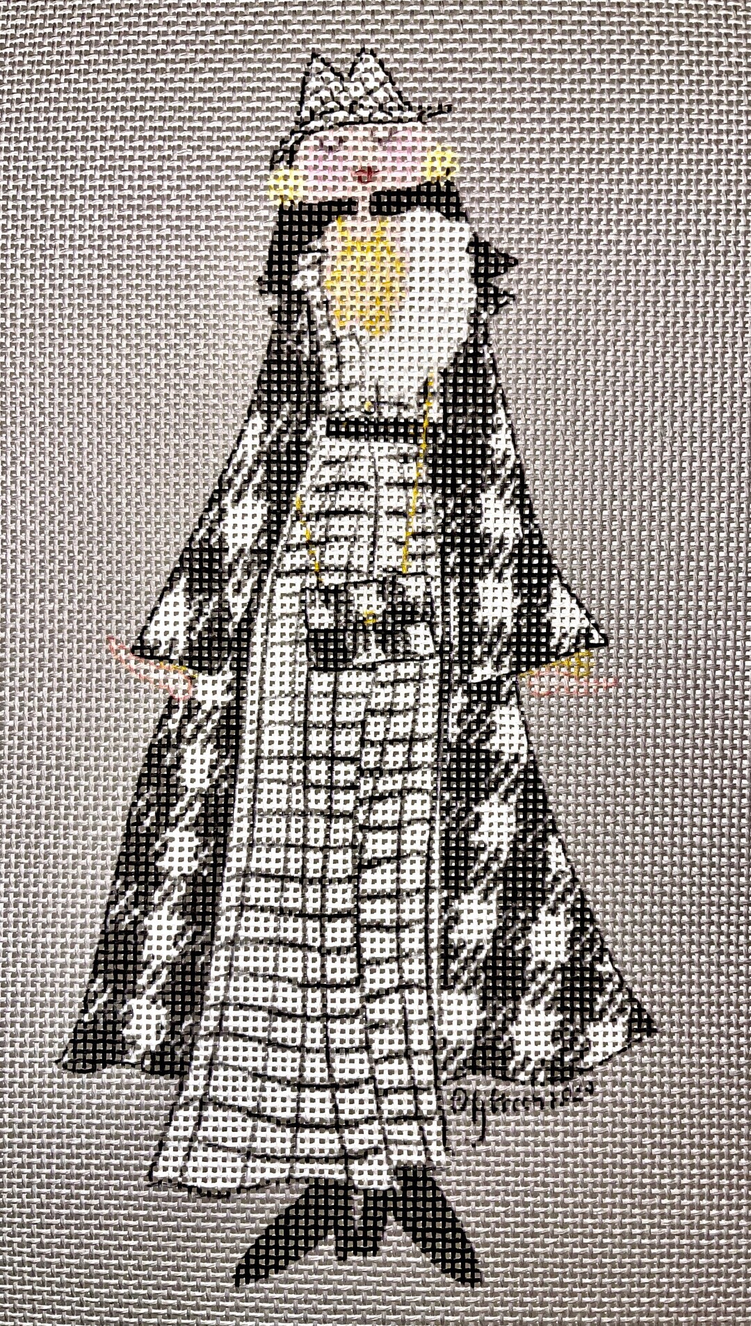 Chanel Girl Needlepoint, Mono Deluxe Needlepoint Canvas, Custom