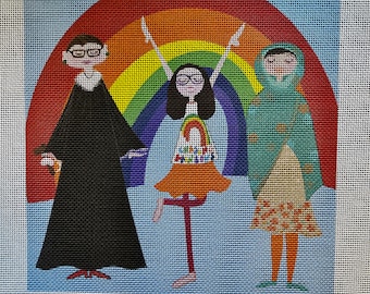 Custom Needlepoint Canvas, Malala, RBG, Personalized Portrait