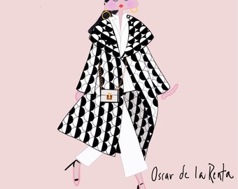 Oscar de la Renta Fashion Runway Needlepoint Canvas, Custom Options