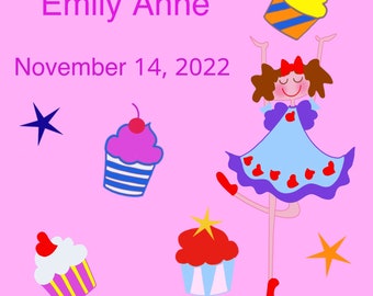 Childrens Custom Needlepoint | Birth Announcements | Mono Deluxe |  Baby Room Ideas |  Whimsical Art,