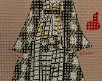 Fashion Inspired Bookmark, Needlepoint, Mondo Deluxe Needlepoint Canvas, Can be Personalized, Fashion Runway,