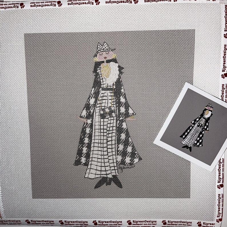 Chanel Girl Needlepoint, Mono Deluxe Needlepoint Canvas, Custom