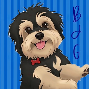 Custom Needlepoint Insert Canvas for Tote Bag, Personalized Monogram Dog Portrait