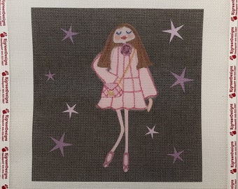 Fashion Runway Inspired Needlepoint, Mono Deluxe Needlepoint Canvas, Custom Needlepoint, Can be Personalized, Fashion Runway,