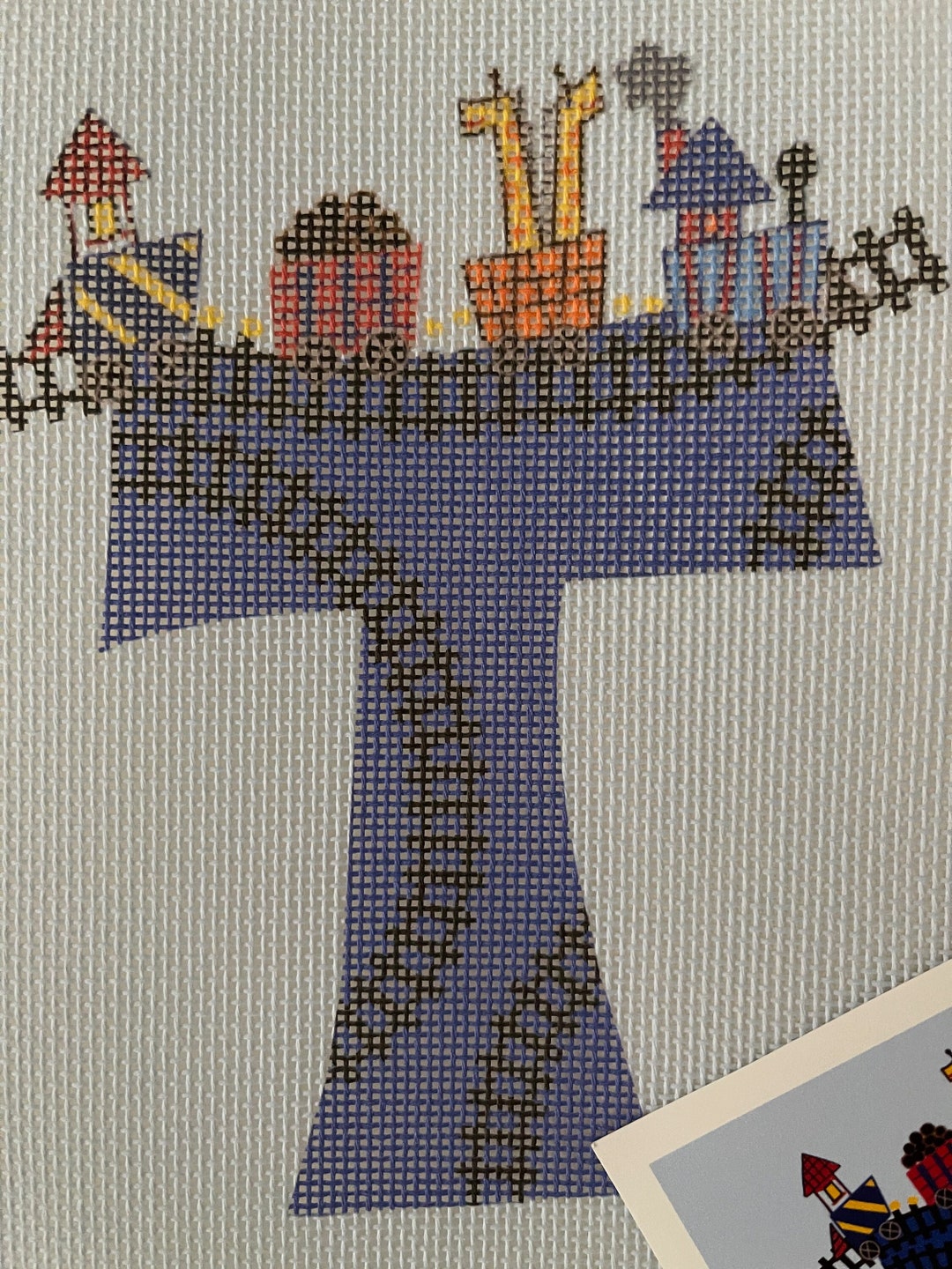 T is for TRAIN Needlepoint, Custom Needlepoint, Custom Initials, Unique