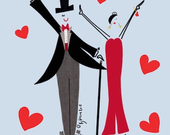 Custom Personalized Needlepoint, Black Tie Couple Needlepoint, Mono Quality Canvas, Add Names,