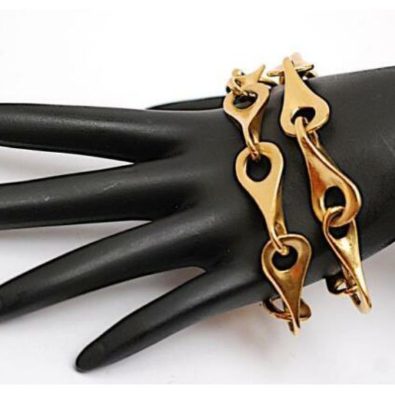 ROBERT LEE MORRIS Set of 2 Gold Chain Link Bracelet Toggle Closure