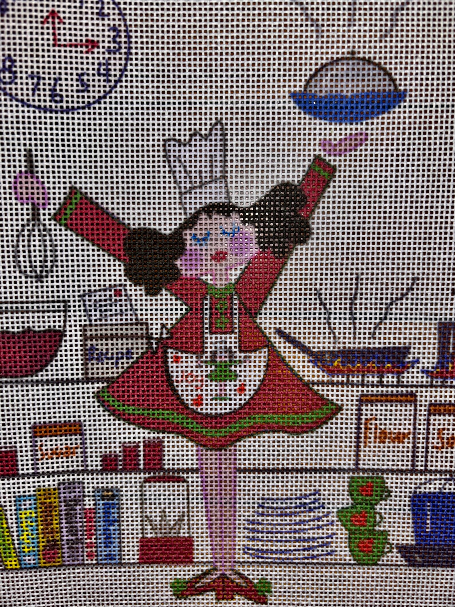 canvas geeks cooking kitchen café - wrapped canvas... Custom Kitchen Needlepoint Canvas, Personalized Cooking Theme, Chef's ...