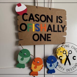Fishing Party - Personalized OFISHALLY ONE Colored Door/Wall Sign *Made to Order*
