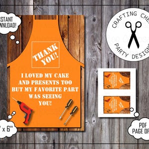 HOME DEPOT Inspired CONSTRUCTION Party - Personalized Thank You Card - Easy to Print!
