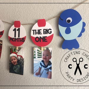 Fishing Party &quot;THE BIG ONE&quot; First Year - Bobber Picture Banner *Made to Order*