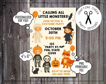 Halloween - Little Monsters - Digital Party Invitation