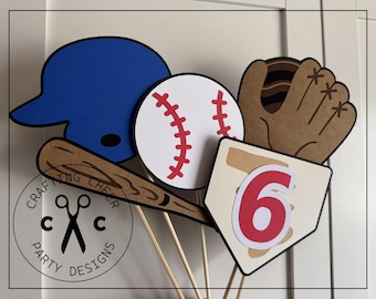 BASEBALL Party - Centerpiece Arrangement - 5 Piece Set *Made to Order*