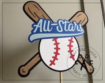 BASEBALL Team "All Stars" Cake Topper - Centerpiece - Birthday / Team Party - *Made to Order*