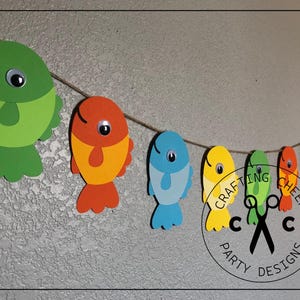 Fishing Party - 10 Fish Garland Handmade Banner - *Bright Color Scheme* - *Made to Order*
