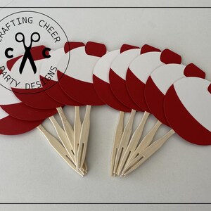 Fish Party - 3&quot; Bobber Cupcake Toppers - Set of 12  *Made to Order*