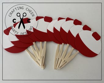 Fish Party - 3" Bobber Cupcake Toppers - Set of 12  *Made to Order*