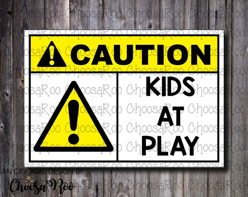 CONSTRUCTION caution Kids at Play Sign Easy to | Etsy