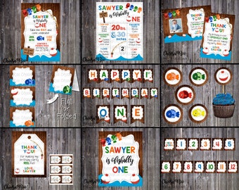 Fishing Party *OFISHALLY ONE* First Birthday PRINTABLE Decorations Package! Special Bundle Price!