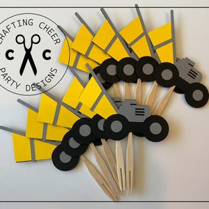 LAWN MOWER Birthday Party - Handmade Cupcake Toppers - Party Decoration - Set of 10 - *Made to Order*