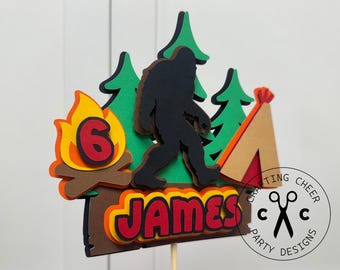BIGFOOT / Sasquatch Birthday Party Cake Topper - Centerpiece - Personalized - Made to Order