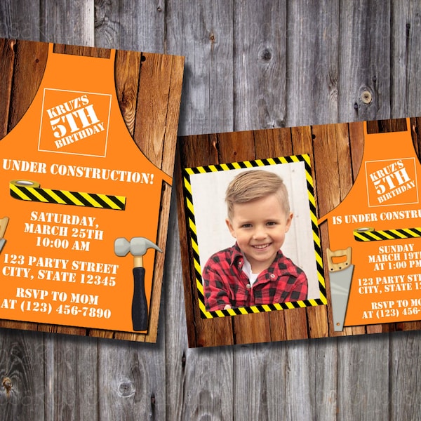 HOME DEPOT - TOOL Personalized Invitation - Easy to Print!