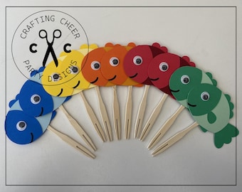 Fish Party - 3" Fish Cupcake Toppers - Set of 10  *Handmade to Order*