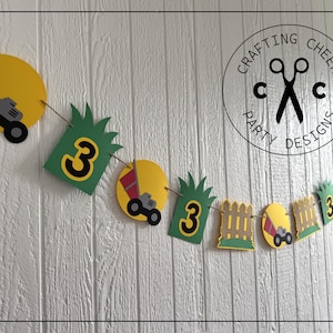 LAWN MOWER Birthday Party - Personalized Handmade Decoration Garland Banner - *Made to Order*