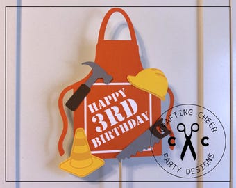 HOME DEPOT Inspired CONSTRUCTION Party Cake Topper / Centerpiece - Made to Order